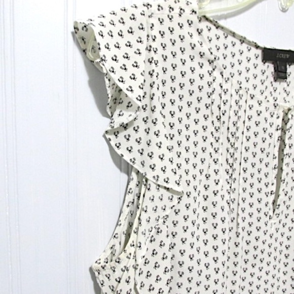 J.CREW Sleeveless Ruffled Silk Top, Size 10 - Picture 3 of 10